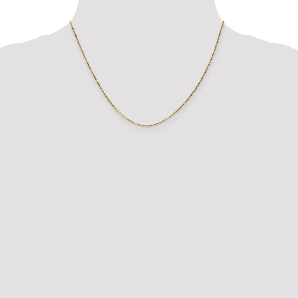 18 Inch 14K Yellow Gold 1.1mm Round Cable Chain Necklace