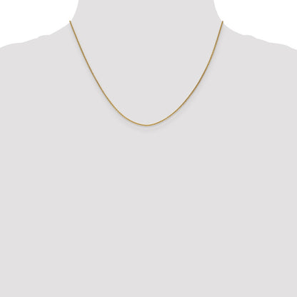 18 Inch 14K Yellow Gold 1.1mm Round Cable Chain Necklace
