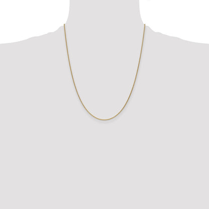 22 Inch 14K Yellow Gold 1.1mm Round Cable Chain Necklace
