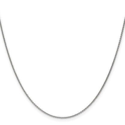 16 Inch 14K White Gold 1.1mm Round Cable Chain Necklace