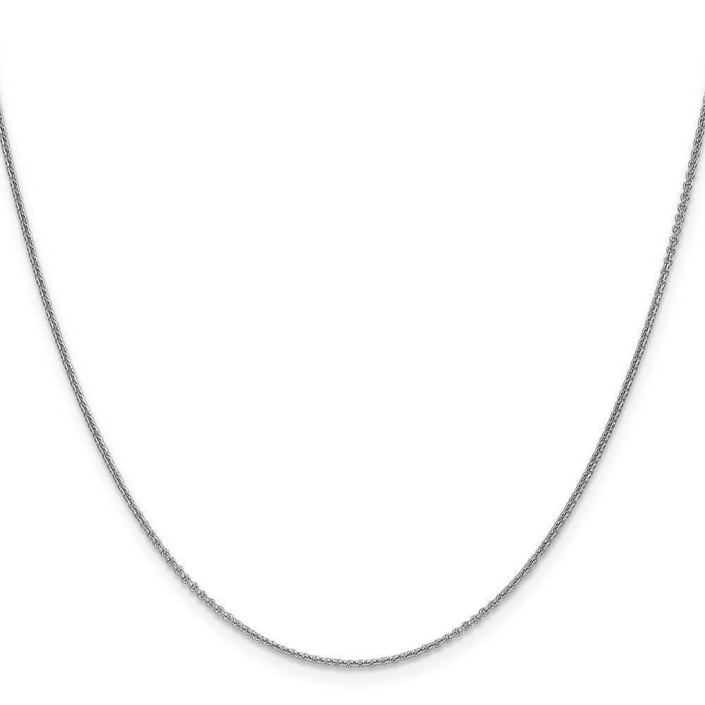 18 Inch 14K White Gold 1.1mm Round Cable Chain Necklace