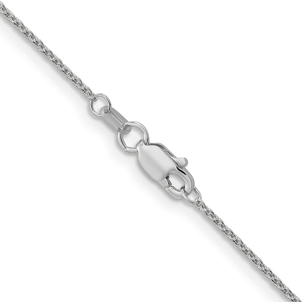 18 Inch 14K White Gold 1.1mm Round Cable Chain Necklace