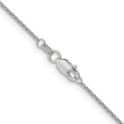 18 Inch 14K White Gold 1.1mm Round Cable Chain Necklace