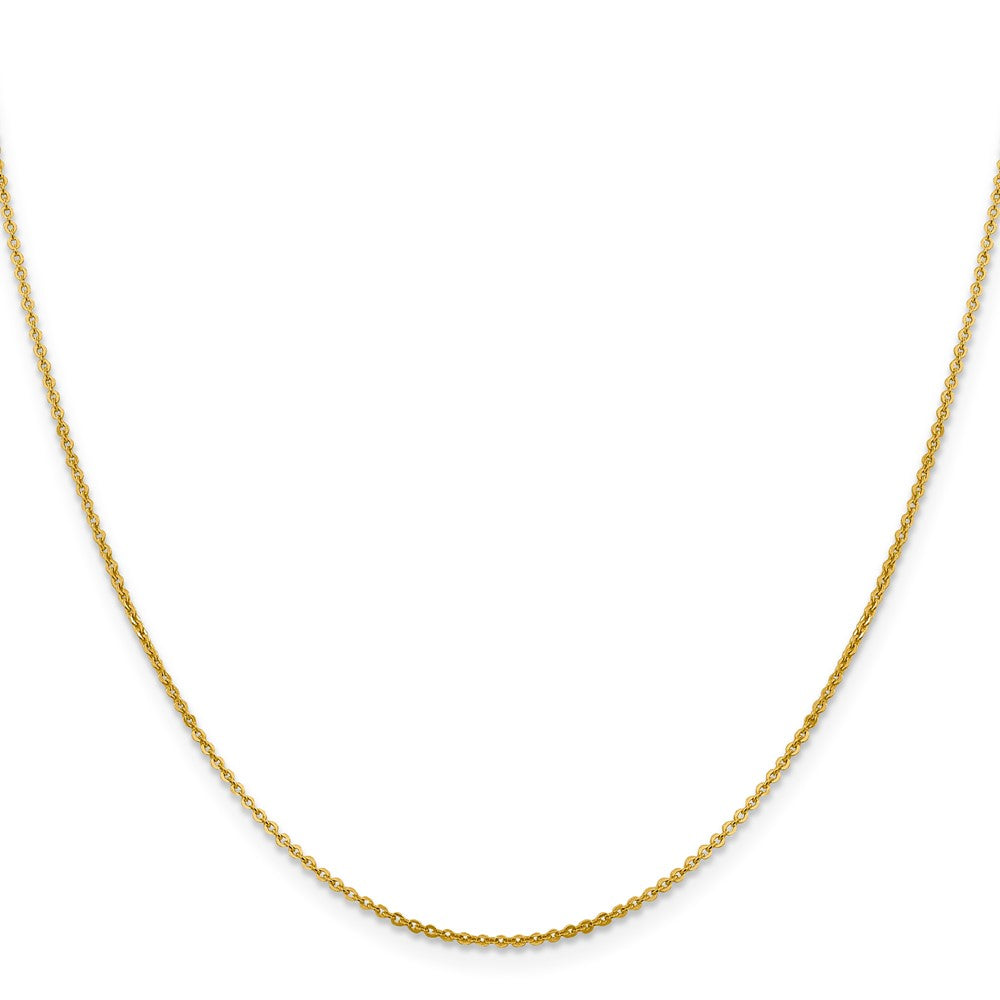18 Inch 14K Yellow Gold 1.4mm Flat Cable Chain Necklace