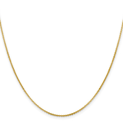 18 Inch 14K Yellow Gold 1.4mm Flat Cable Chain Necklace