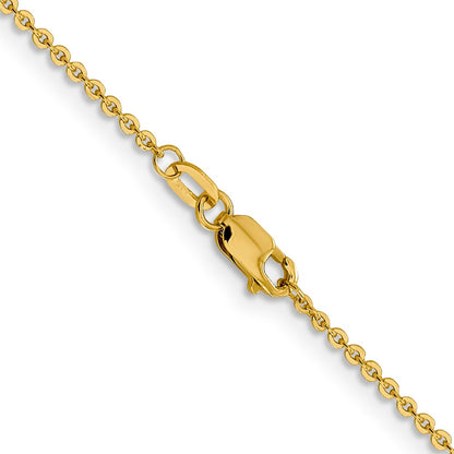 18 Inch 14K Yellow Gold 1.4mm Flat Cable Chain Necklace