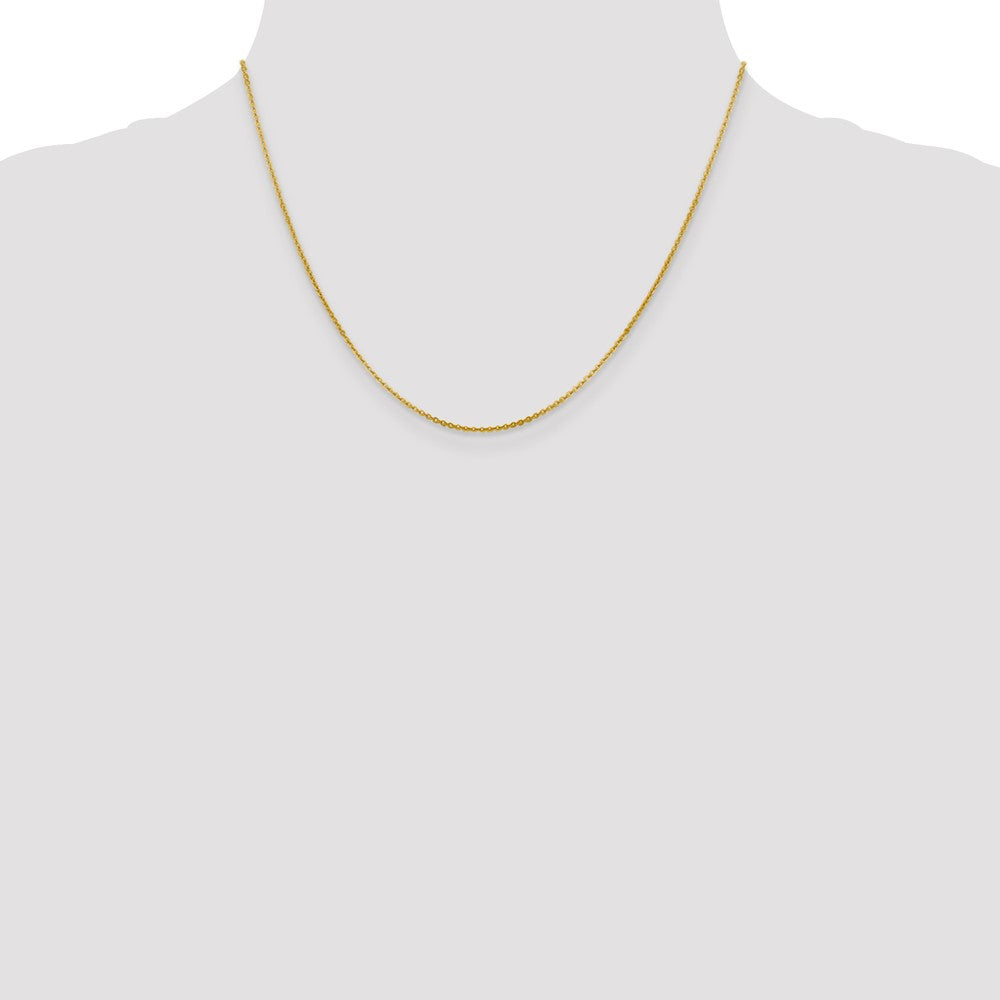 18 Inch 14K Yellow Gold 1.4mm Flat Cable Chain Necklace