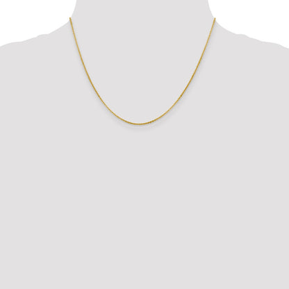 18 Inch 14K Yellow Gold 1.4mm Flat Cable Chain Necklace