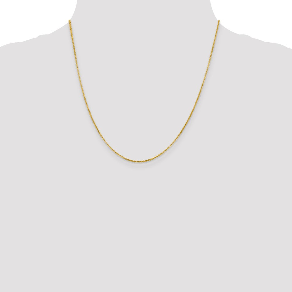 2 Inch 14K Yellow Gold 1.4mm Flat Cable Chain Necklace