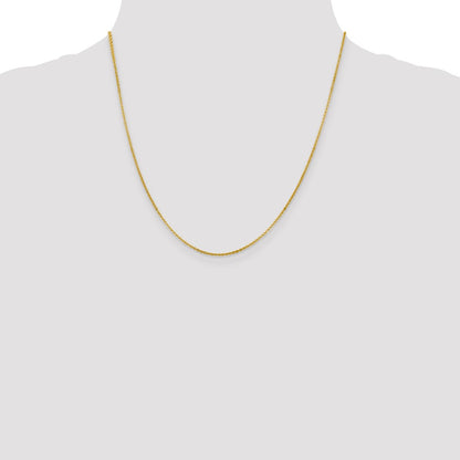 2 Inch 14K Yellow Gold 1.4mm Flat Cable Chain Necklace