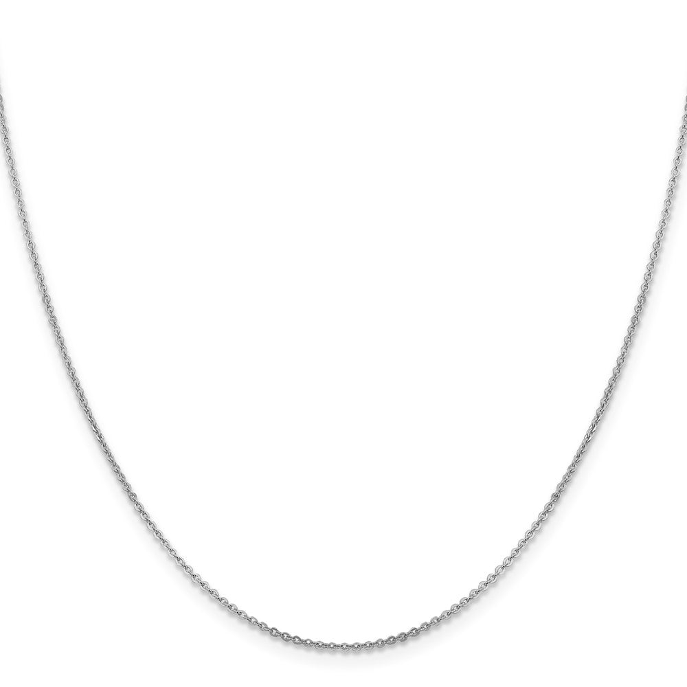 24 Inch 14K White Gold 1.4mm Flat Cable Chain Necklace