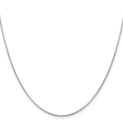 16 Inch 14K White Gold 1.4mm Flat Cable Chain Necklace