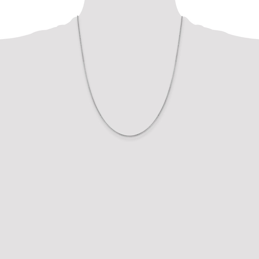 22 Inch 14K White Gold 1.4mm Flat Cable Chain Necklace