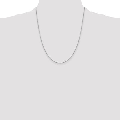 22 Inch 14K White Gold 1.4mm Flat Cable Chain Necklace