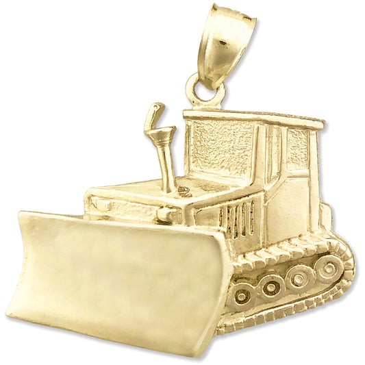 14K Gold Bulldozer Pendant