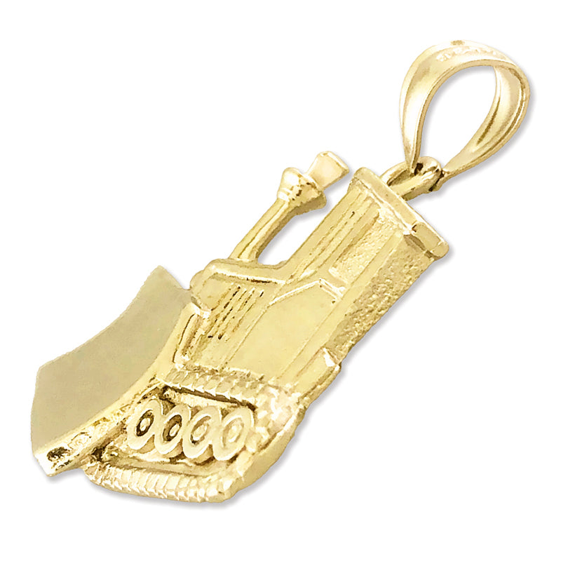 14K Gold Bulldozer Pendant