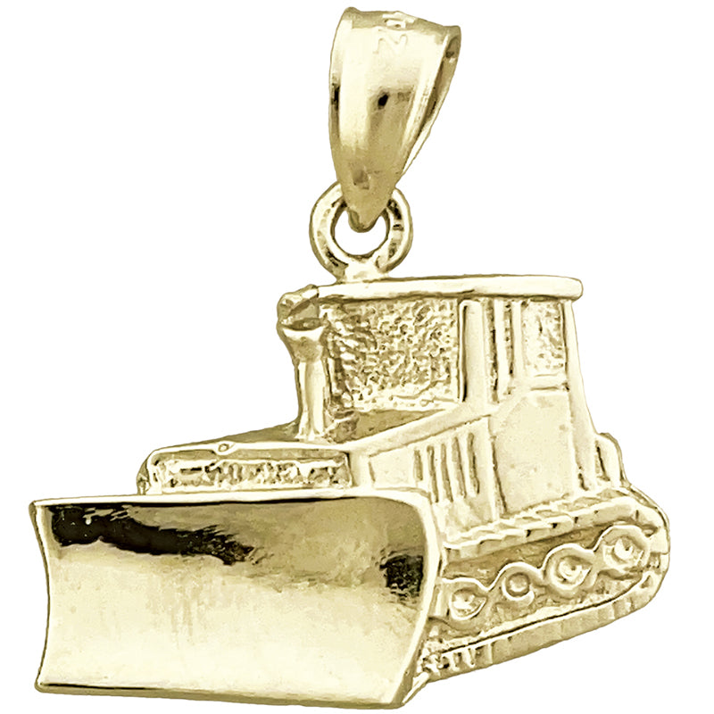 14K Gold Bulldozer Charm