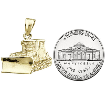 14K Gold Bulldozer Charm