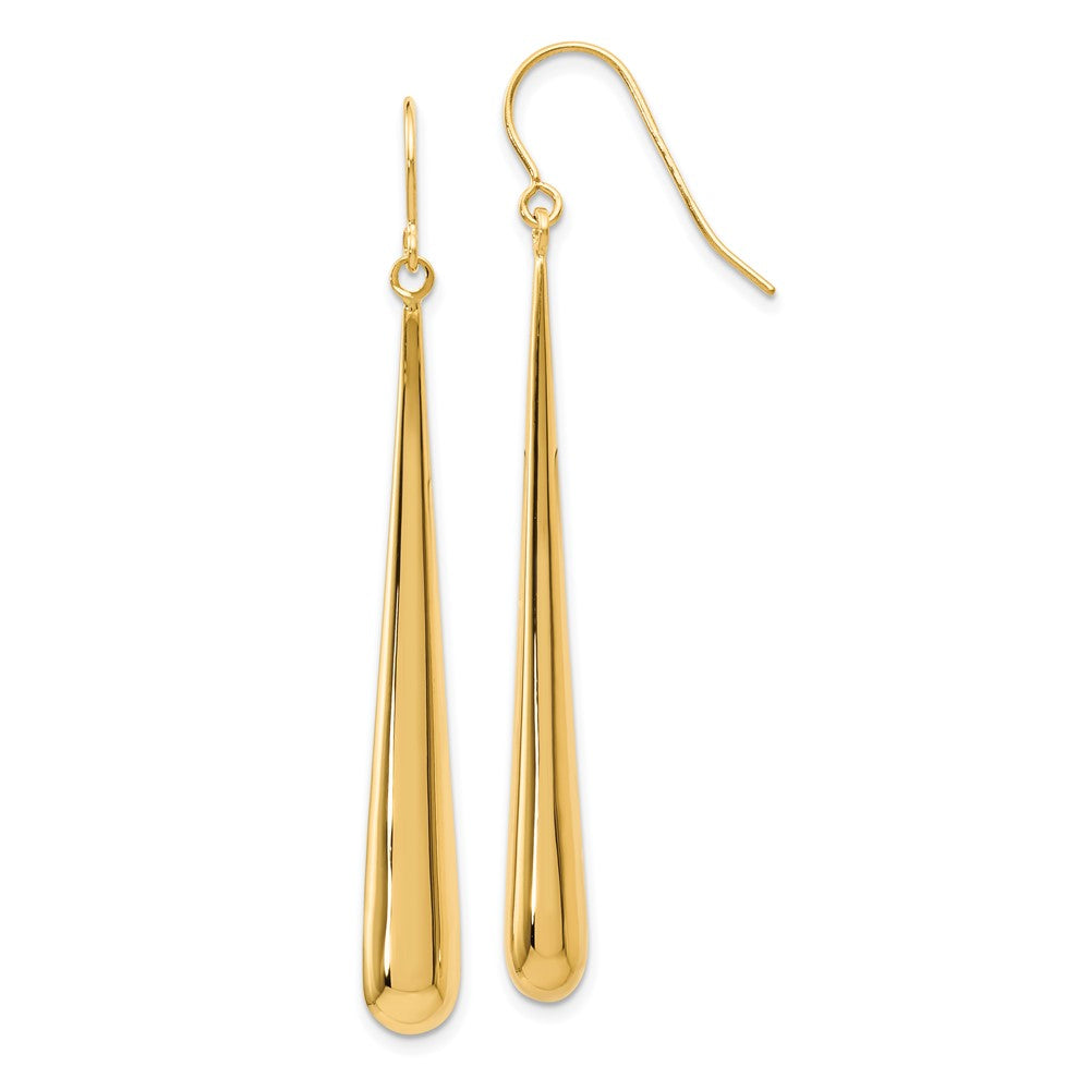 14K Yellow Gold Polished Shepherd Hook Earrings