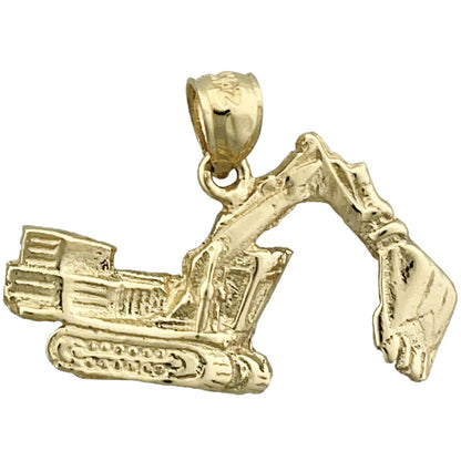 14K Gold Excavator Pendant