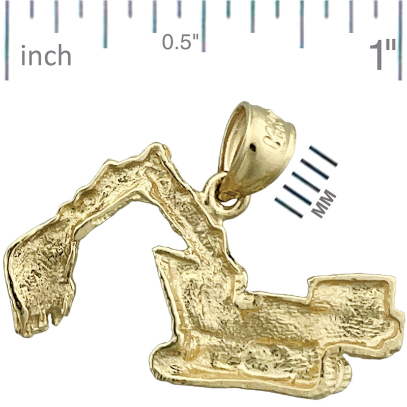 14K Gold Excavator Pendant