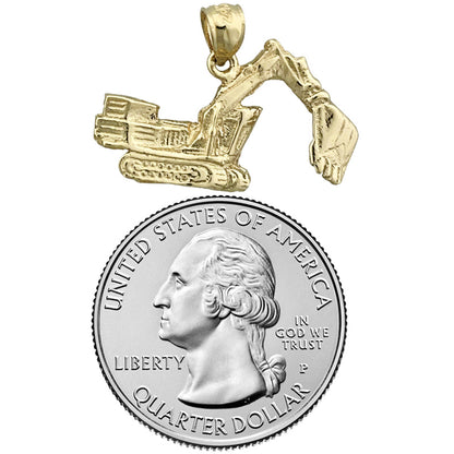 14K Gold Excavator Pendant