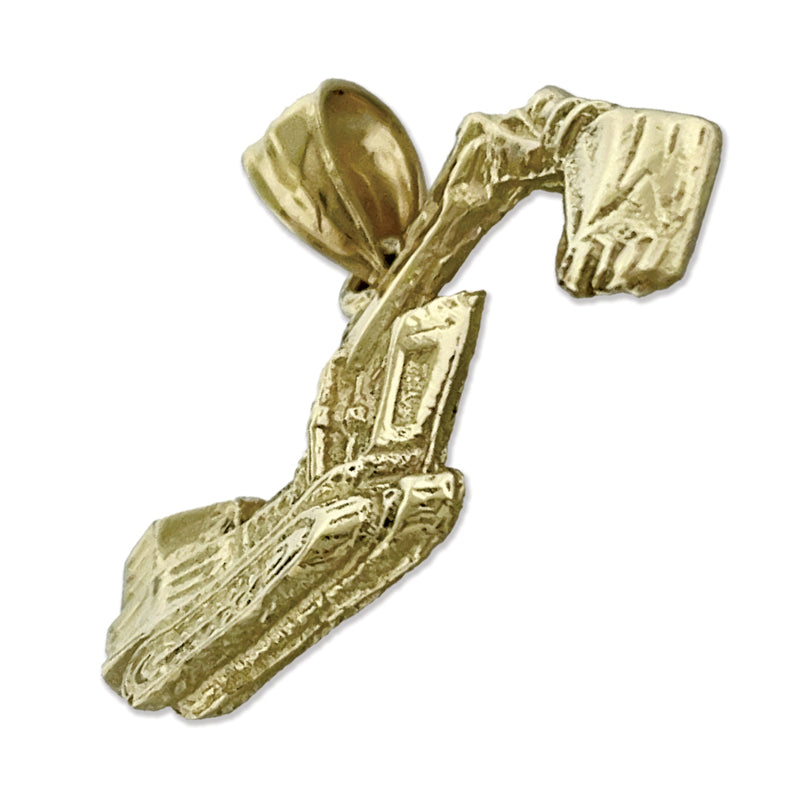 14K Gold Excavator Pendant