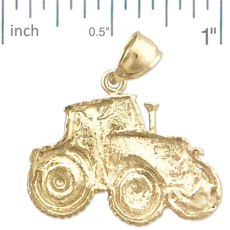 14K Gold Tractor Pendant