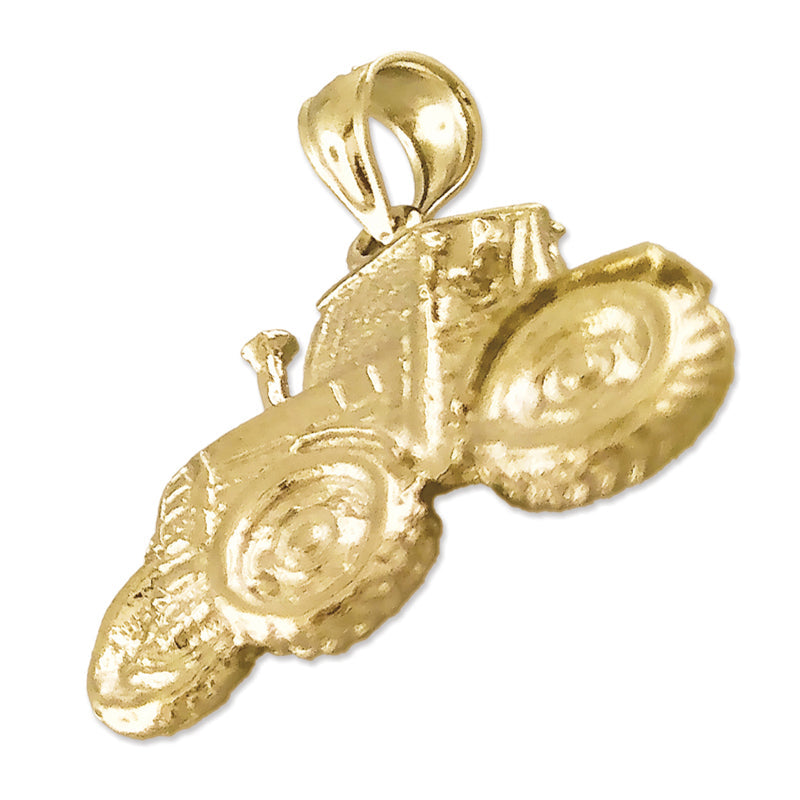 14K Gold Tractor Pendant