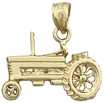 14K Gold Tractor Charm