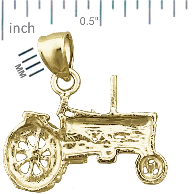 14K Gold Tractor Charm