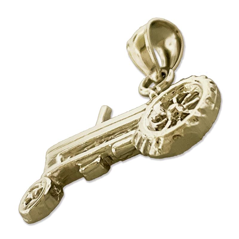 14K Gold Tractor Charm