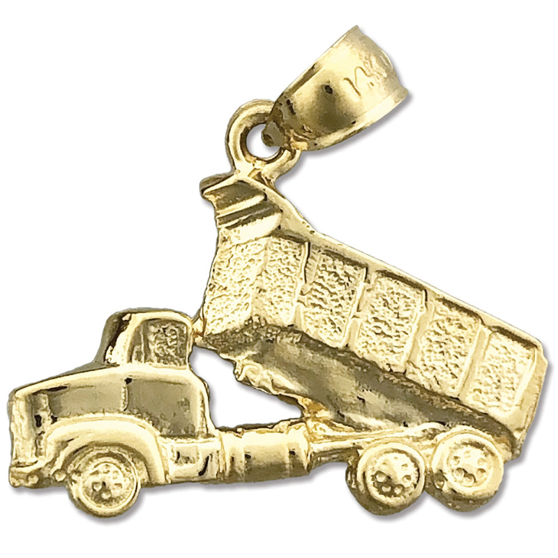 14K Gold Dump Truck Charm