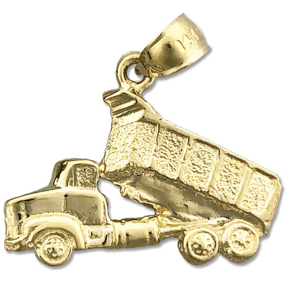 14K Gold Dump Truck Charm