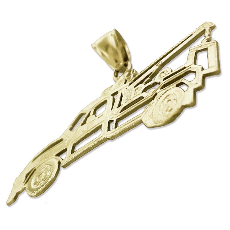14K Gold Outlined Tow Truck Pendant