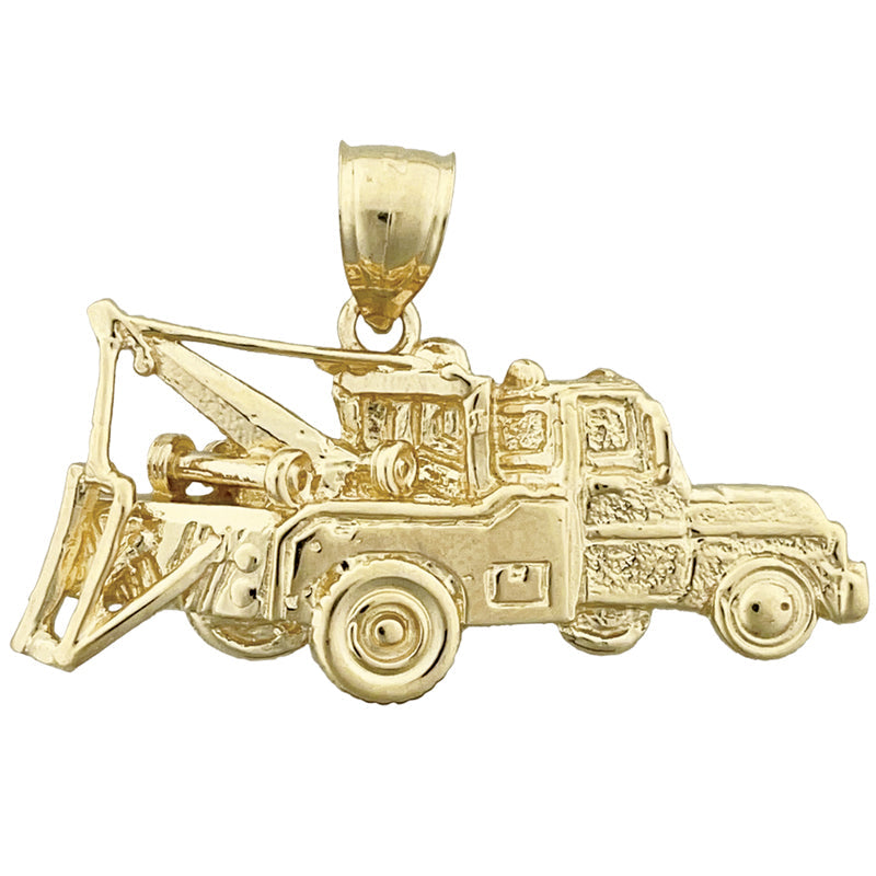 14K Gold Tow Truck Pendant