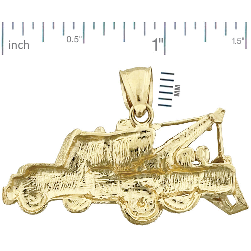 14K Gold Tow Truck Pendant