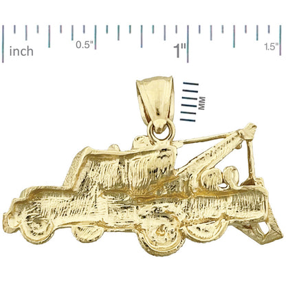 14K Gold Tow Truck Pendant