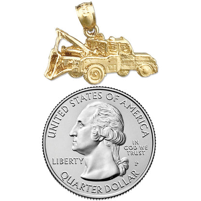 14K Gold Tow Truck Charm