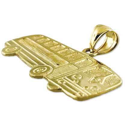 14K Gold Bus Pendant