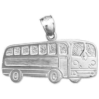 14K Gold Bus Pendant