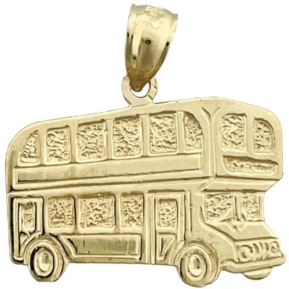 14K Gold Double Decker Bus Pendant