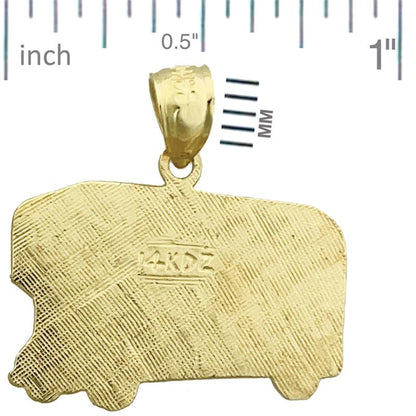 14K Gold Double Decker Bus Pendant