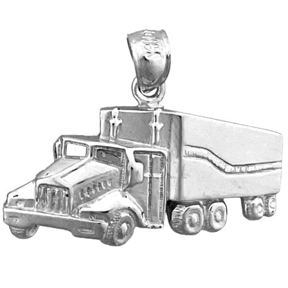 14K Gold Semi Truck Pendant