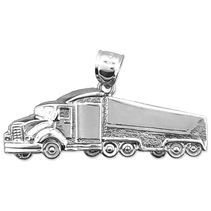 14K Gold 18 Wheeler Truck Pendant