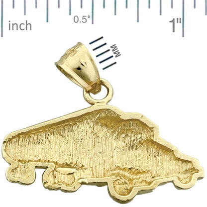 14K Gold Tank Truck Pendant