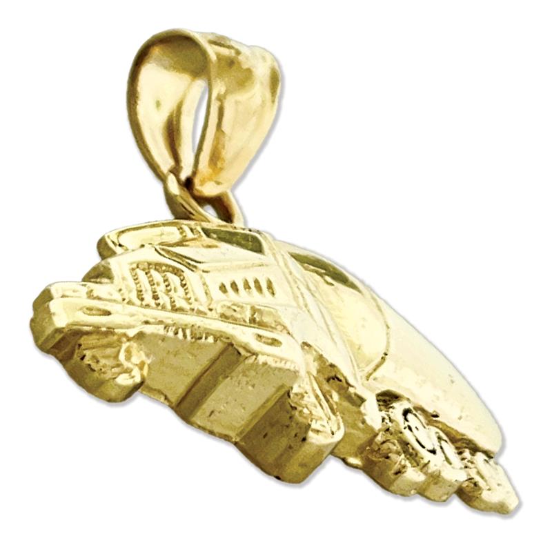 14K Gold Tank Truck Pendant