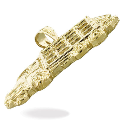 14K Gold Trash Dump Truck Pendant