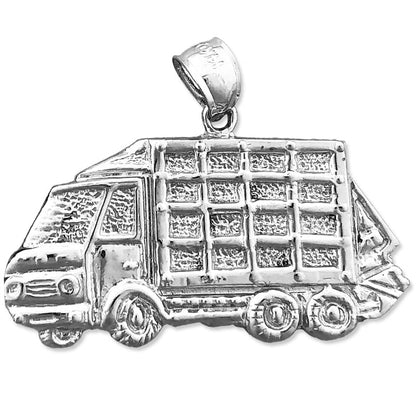 14K Gold Trash Dump Truck Pendant