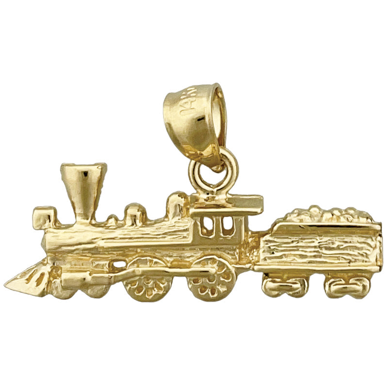 14K Gold Locomotive Train with Cargo Pendant